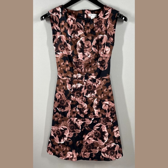 Reiss Dresses & Skirts - Reiss Dress Womens 0 black brown purple floral sheath designer
